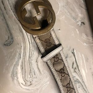 Gucci Belt Brown and Beige